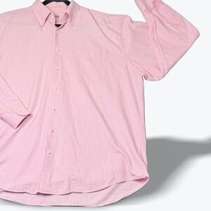 Peter Millar Long Sleeve Button Down Shirt XL‎ Mens Gingham Pink White